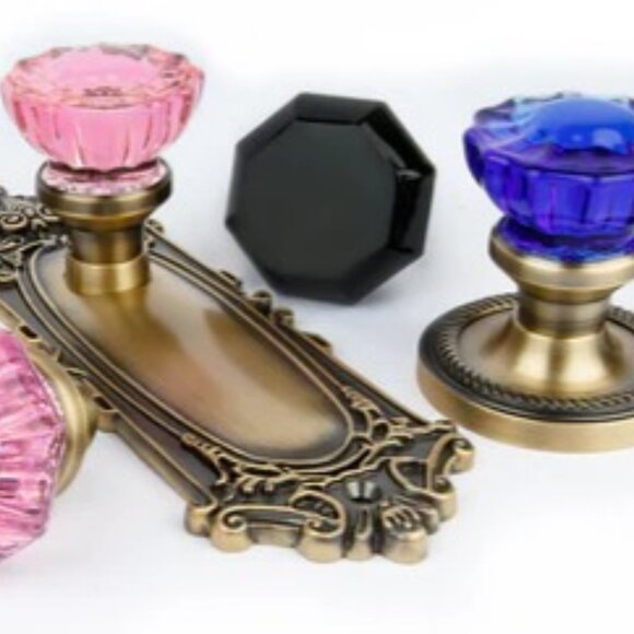 Nostalgic Warehouse Brass Cobalt Glass Door Knob Retails@$209--@239 BRAND NEW! - Picture 1 of 11